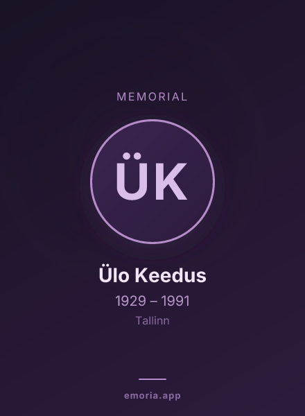 Memorial portrait of Ülo Keedus