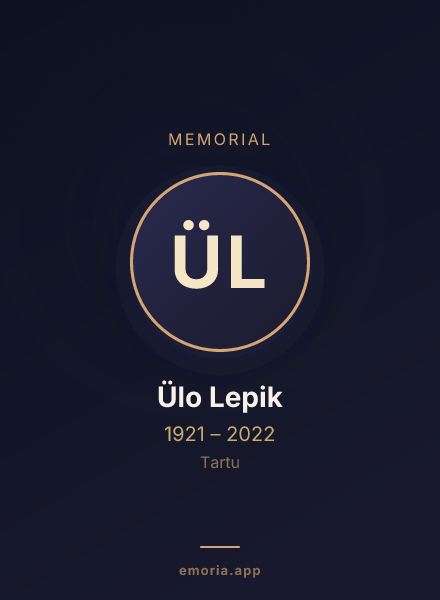 Memorial portrait of Ülo Lepik