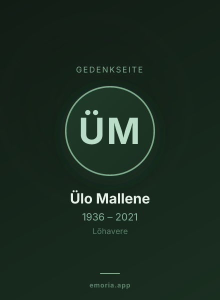Gedenkportrait von Ülo Mallene