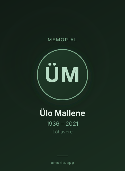 Memorial portrait of Ülo Mallene