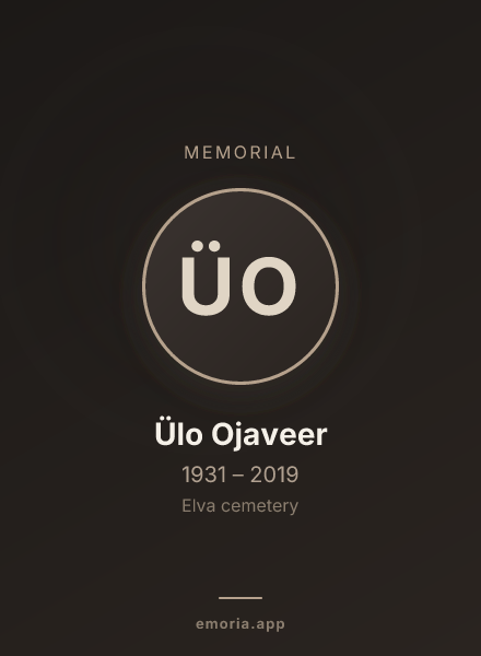 Memorial portrait of Ülo Ojaveer