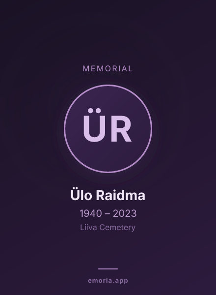 Memorial portrait of Ülo Raidma
