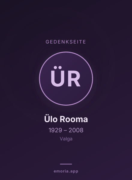 Gedenkportrait von Ülo Rooma