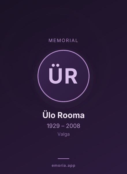 Memorial portrait of Ülo Rooma