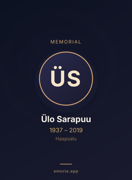 Memorial portrait of Ülo Sarapuu