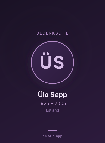 Gedenkportrait von Ülo Sepp