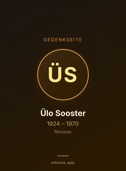 Gedenkportrait von Ülo Sooster