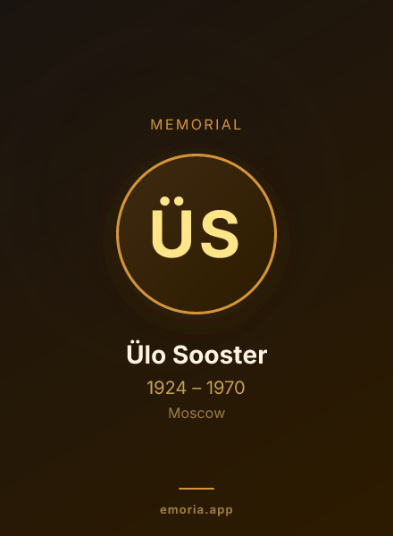 Memorial portrait of Ülo Sooster