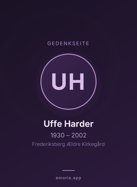 Gedenkportrait von Uffe Harder