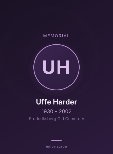 Memorial portrait of Uffe Harder