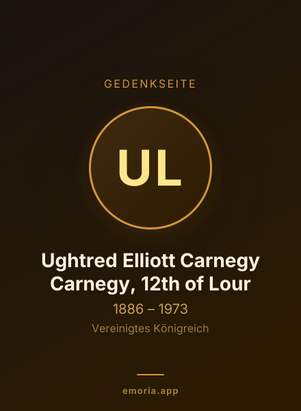 Gedenkportrait von Ughtred Elliott Carnegy Carnegy, 12th of Lour
