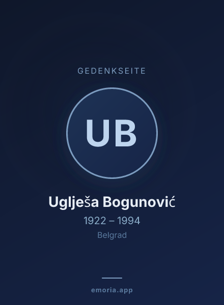 Gedenkportrait von Uglješa Bogunović