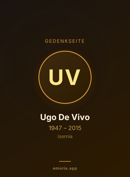 Gedenkportrait von Ugo De Vivo