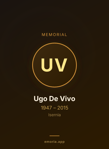 Memorial portrait of Ugo De Vivo