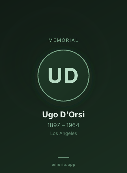 Memorial portrait of Ugo D'Orsi