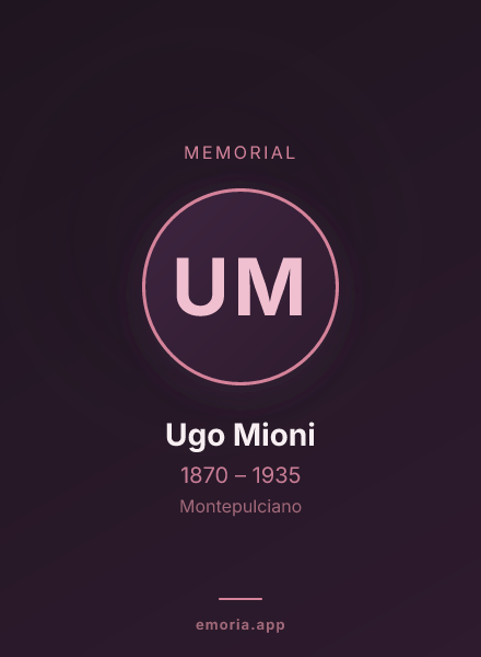 Memorial portrait of Ugo Mioni