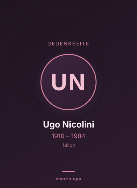 Gedenkportrait von Ugo Nicolini