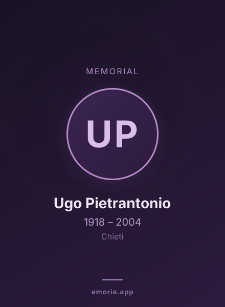 Memorial portrait of Ugo Pietrantonio