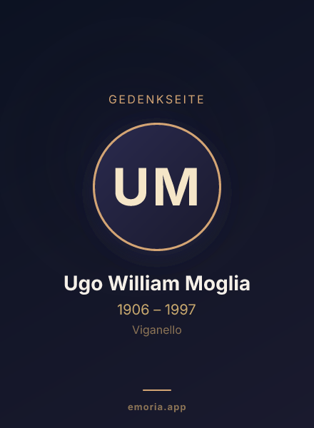 Gedenkportrait von Ugo William Moglia