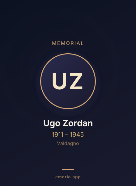 Memorial portrait of Ugo Zordan