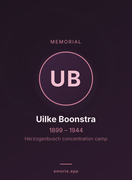 Memorial portrait of Uilke Boonstra