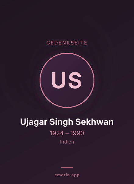 Gedenkportrait von Ujagar Singh Sekhwan
