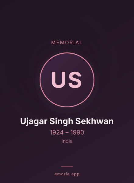 Memorial portrait of Ujagar Singh Sekhwan
