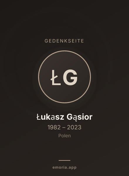 Gedenkportrait von Łukasz Gąsior