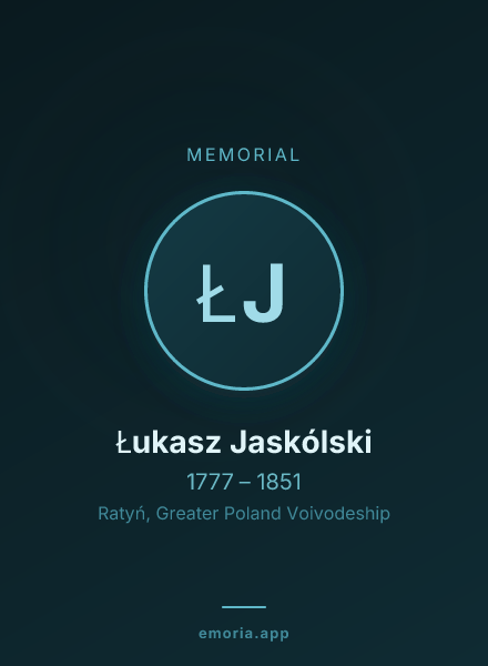 Memorial portrait of Łukasz Jaskólski
