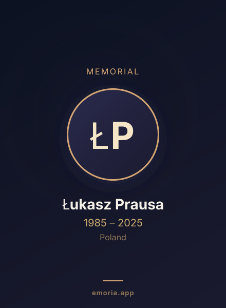 Memorial portrait of Łukasz Prausa