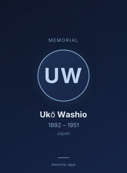 Memorial portrait of Ukō Washio