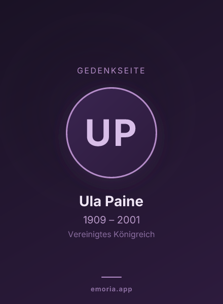 Gedenkportrait von Ula Paine
