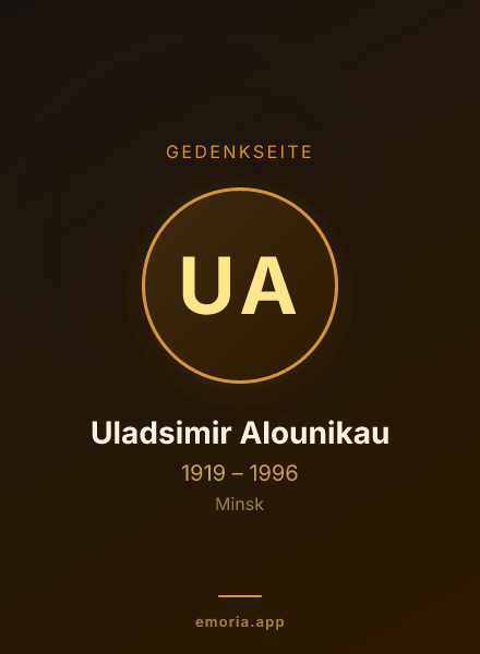 Gedenkportrait von Uladsimir Alounikau