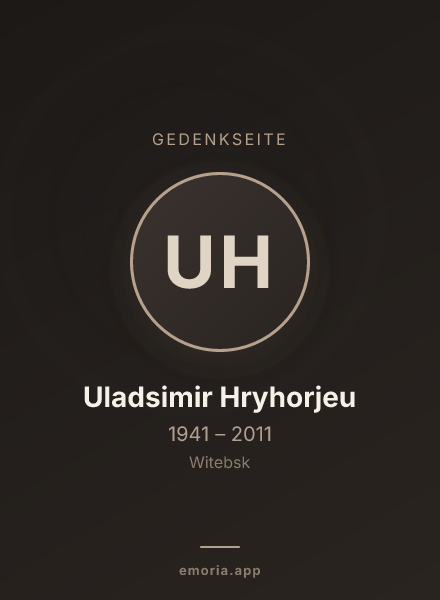 Gedenkportrait von Uladsimir Hryhorjeu
