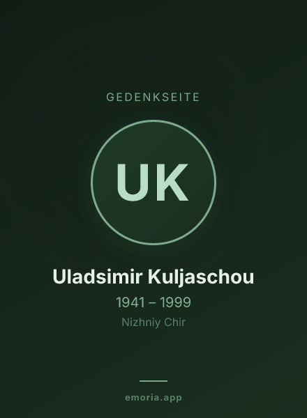 Gedenkportrait von Uladsimir Kuljaschou