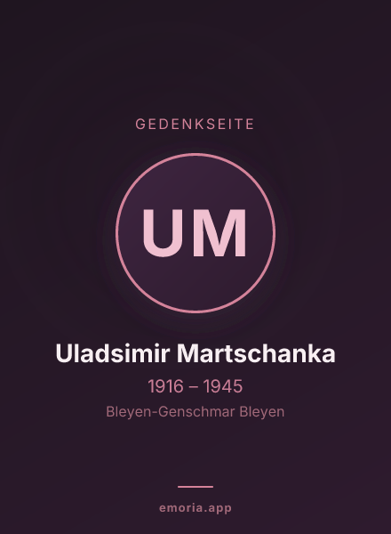 Gedenkportrait von Uladsimir Martschanka