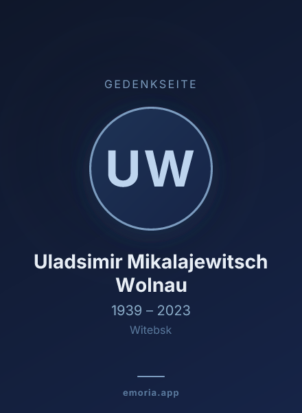 Gedenkportrait von Uladsimir Mikalajewitsch Wolnau