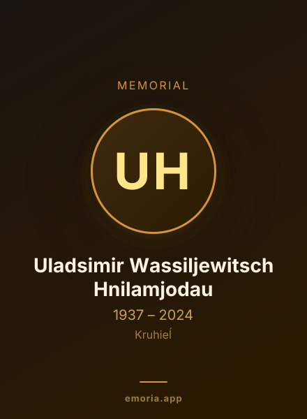 Memorial portrait of Uladsimir Wassiljewitsch Hnilamjodau