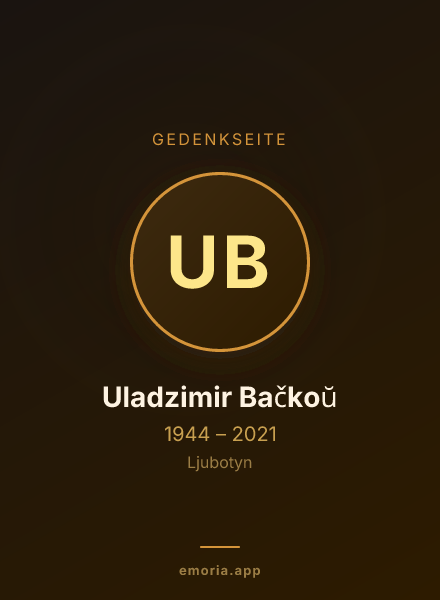 Gedenkportrait von Uladzimir Bačkoŭ