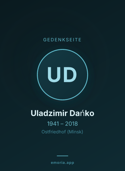 Gedenkportrait von Uladzimir Dańko