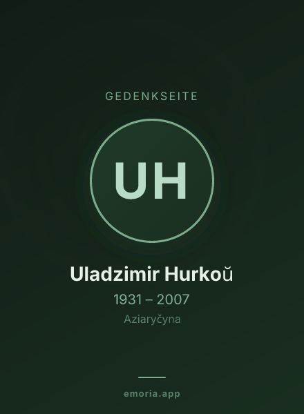 Gedenkportrait von Uladzimir Hurkoŭ