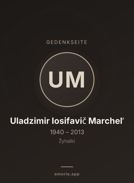 Gedenkportrait von Uladzimir Iosifavič Marchelʹ