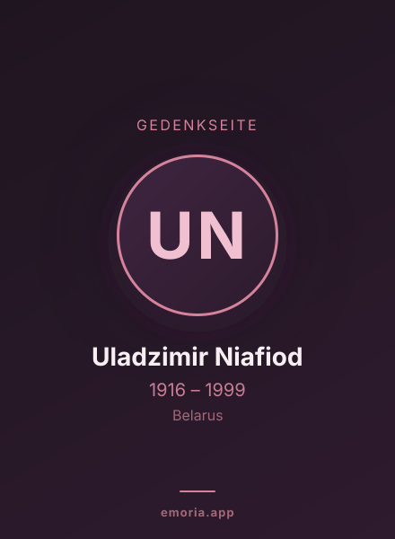 Gedenkportrait von Uladzimir Niafiod