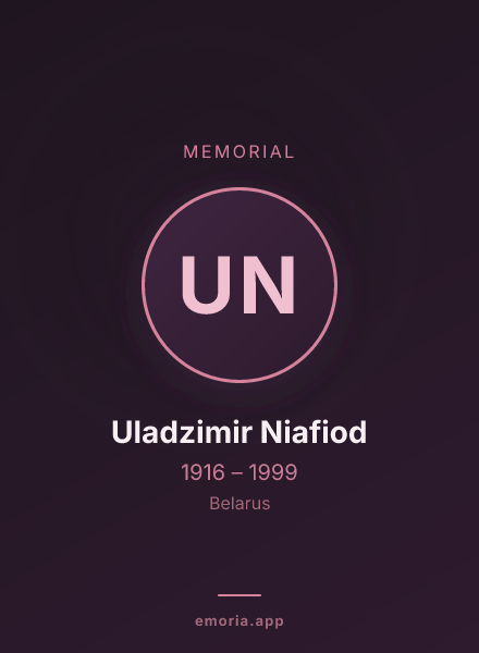 Memorial portrait of Uladzimir Niafiod