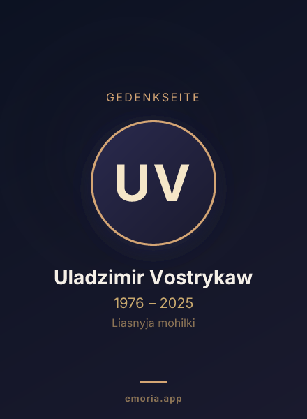 Gedenkportrait von Uladzimir Vostrykaw