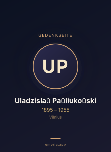 Gedenkportrait von Uladzislaŭ Paŭliukoŭski