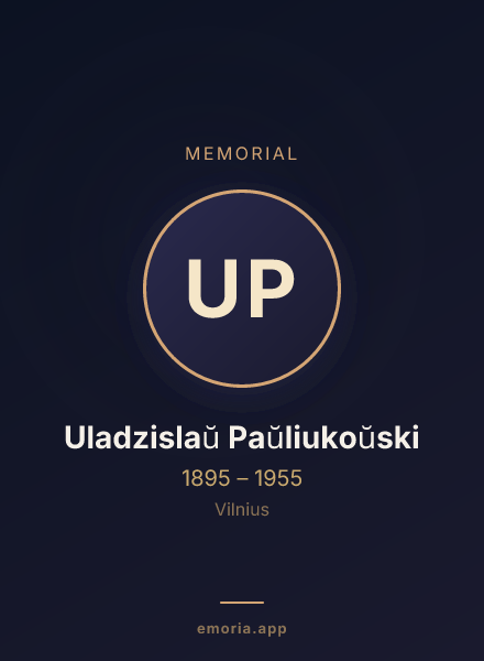 Memorial portrait of Uladzislaŭ Paŭliukoŭski