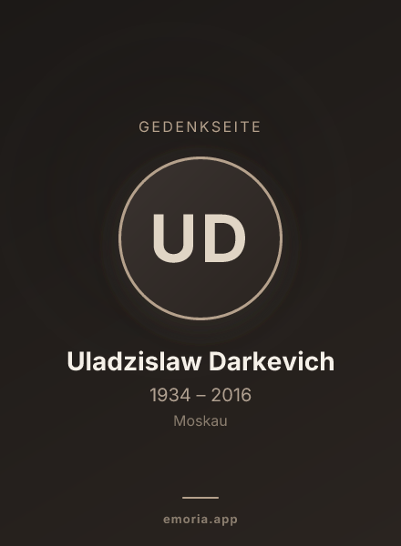 Gedenkportrait von Uladzislaw Darkevich