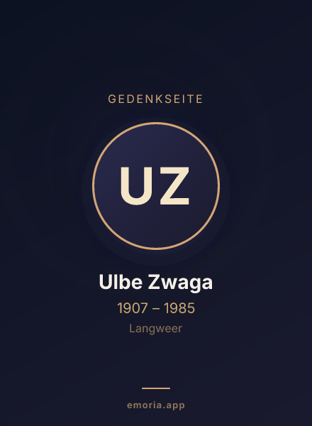 Gedenkportrait von Ulbe Zwaga