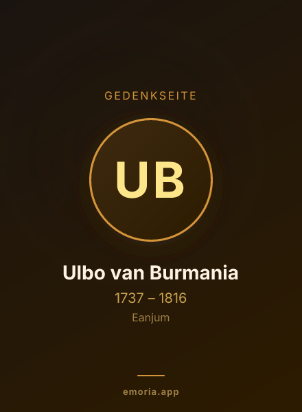 Gedenkportrait von Ulbo van Burmania